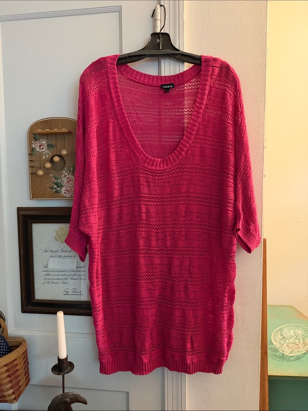torrid Hot Pink Scoop Neck Knit Sweater
